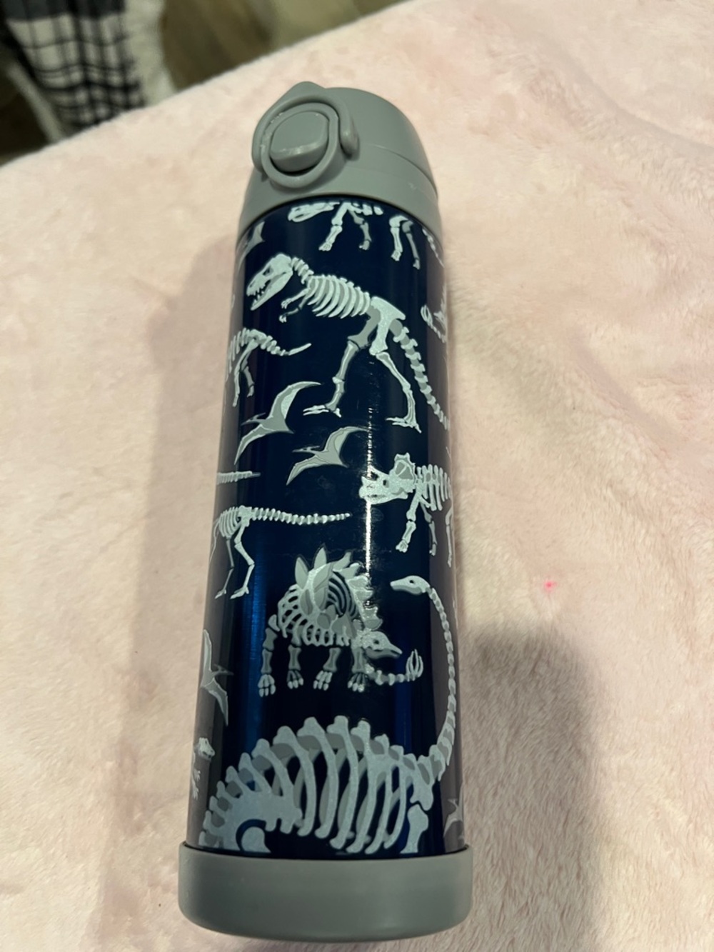 Pottery Barn Kids Navy Blue Dinosaur Skeleton Stainless Steel Water Bottle